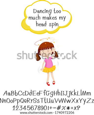 English phrase with people in actions on white background illustration