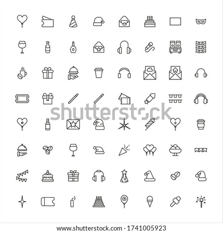 Icon set of holidays. Editable vector pictograms isolated on a white background. Trendy outline symbols for mobile apps and website design. Premium pack of icons in trendy line style.