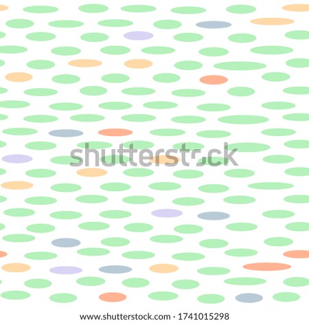 Vector seamless pattern of circles and ovals, candy colors.
