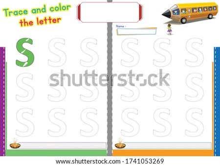 worksheets tracing, Trace and color the letters and the numbers