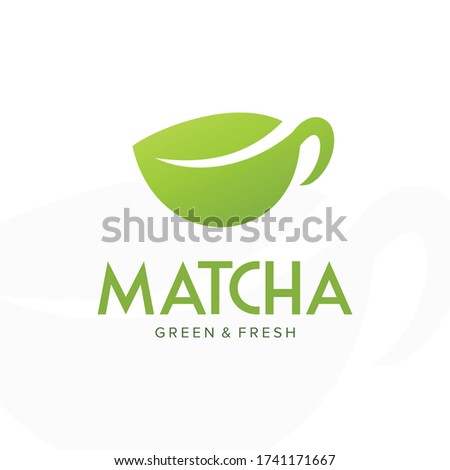 Matcha Tea Logo, Green Healthy Drink Icon