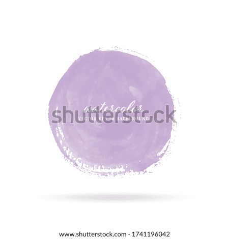 Vector purple watercolor round brush stroke,circle brush background.