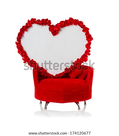 Heart on the couch. Valentines Day