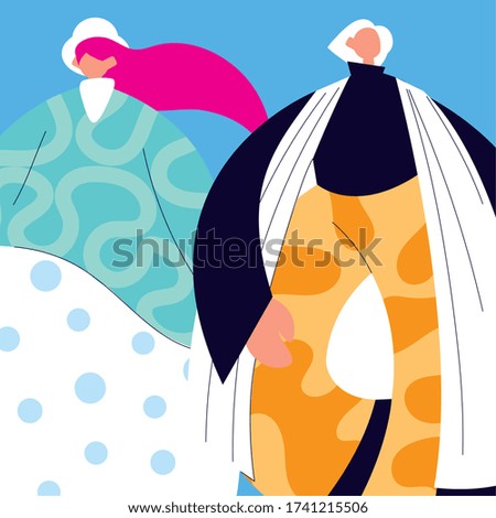 Urban women cartoons with casual cloth design, Person people human and social media theme Vector illustration