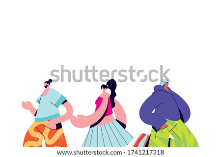 Urban people with casual cloth design, Girl boy female male person people human and social media theme Vector illustration