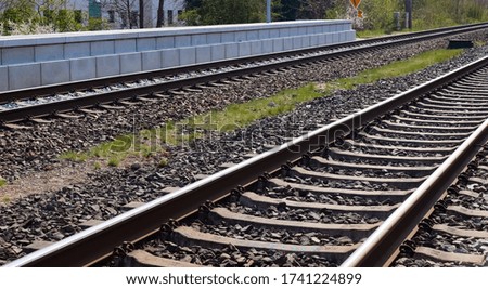Railroad tracks in a perspective view found in Europe