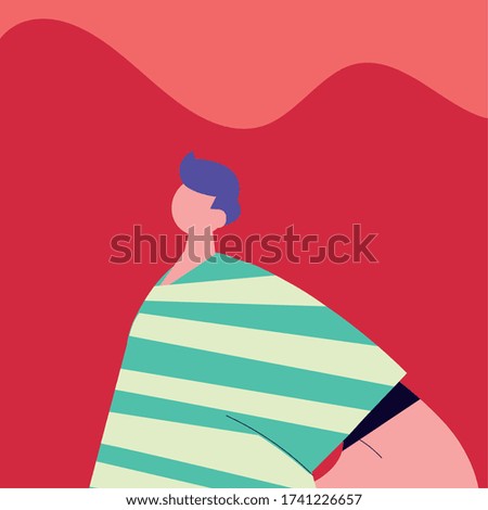 Urban man cartoon with casual cloth design, Person people human and social media theme Vector illustration