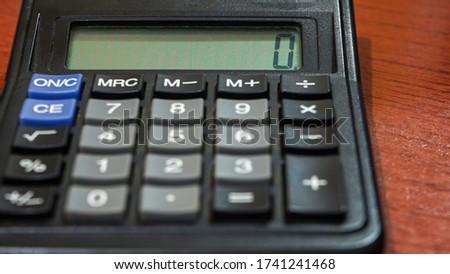 Close up of the calculator screen