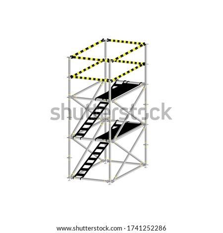 vector scaffolding isolated illustration white background.