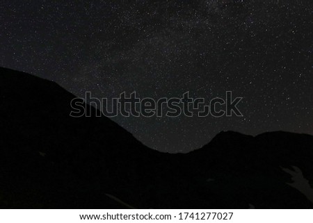 Stars in the night in the mountain