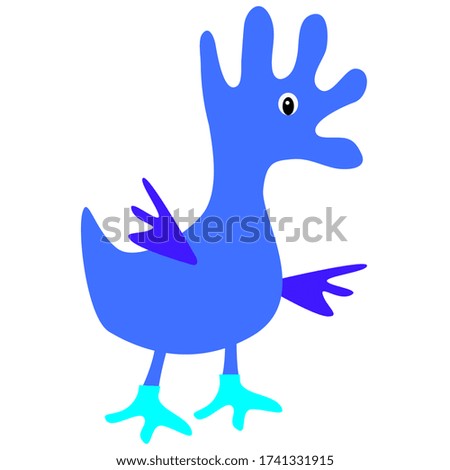 Funny cartoon monster. Isolated vector image on a white background.