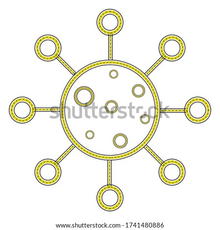 Isolated virus icon over a white background - Vector illustration