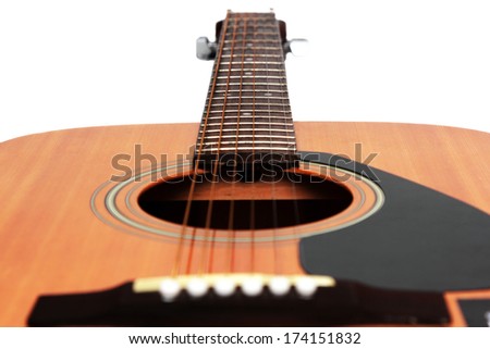 isolated part of guitar in white background