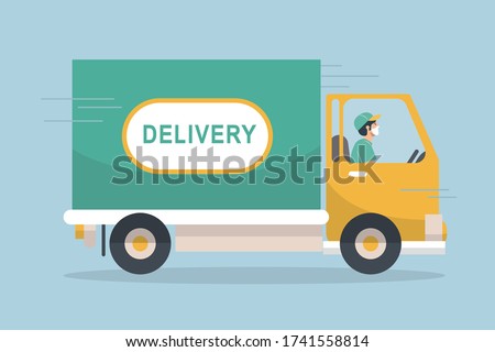 Delivery vector transport flat design