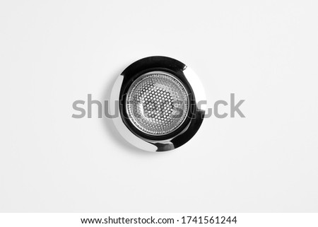 Stainless steel filter for sink on a white background.Kitchen Sink Strainer.High resolution photo.