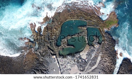 Natural swimming pools with volcanic tunnels, 'Las Salinas de Agaete' Royalty-Free Stock Photo #1741652831