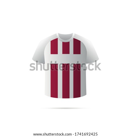 Soccer jersey with shadow. White and red team. Köln. Vector illustration.