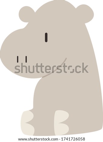 Cute hippopotamus Cartoon, Vector illustration hippopotamus on a white background. Drawing for children