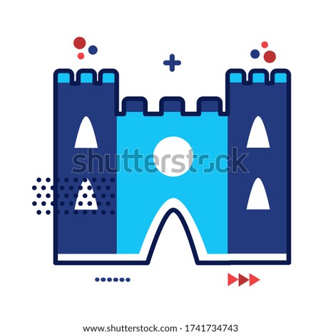 cathedral of notre dame france monument flat style vector illustration