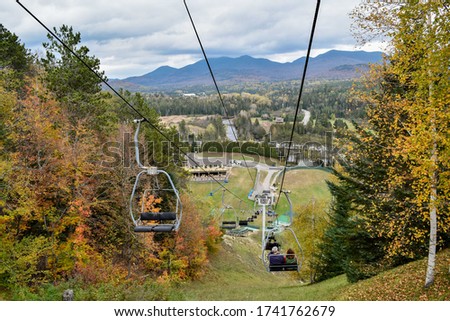 The Lake Placid Ski Lift in autumn