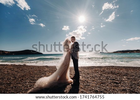 wedding couple on the French Riviera.Wedding in Provence.Bride and groom in France