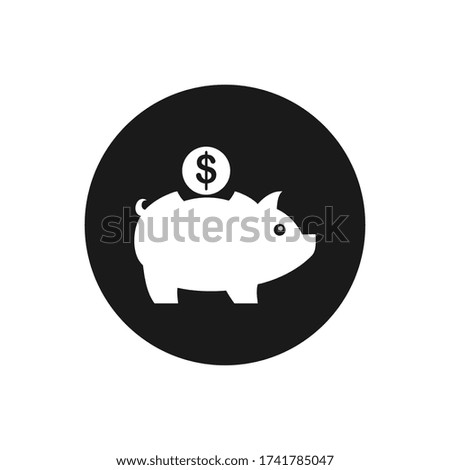 piggy bank dollar coins icon vector