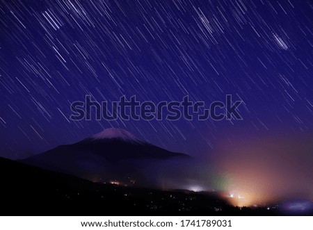 stars and fuji yamanashi night