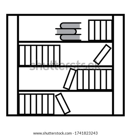 
bookshelf vector library white background illustration