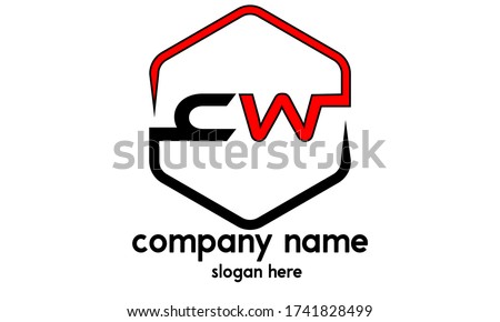 CW Letter Initial Logo Design Template illustration art.