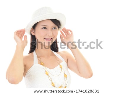 Picture of beautiful woman in a hat.