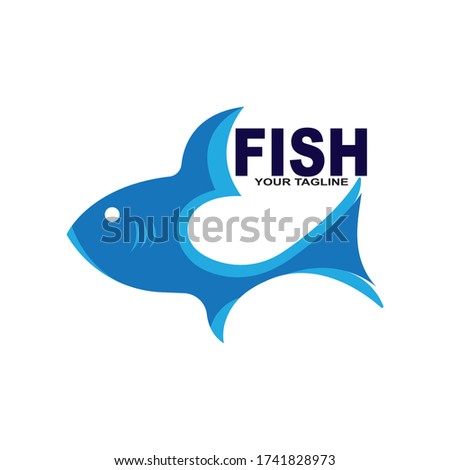 Fish Icon vector illustration logo template design
