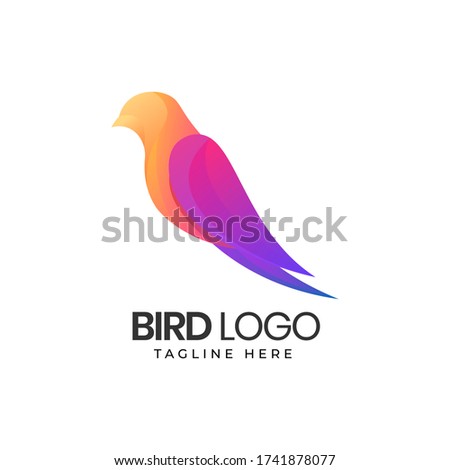 bird logo gradient design. modern compay identity concept