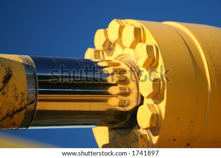 A close up of a hydraulic ram. Royalty-Free Stock Photo #1741897