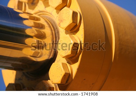 A close up of a hydraulic ram. Royalty-Free Stock Photo #1741908