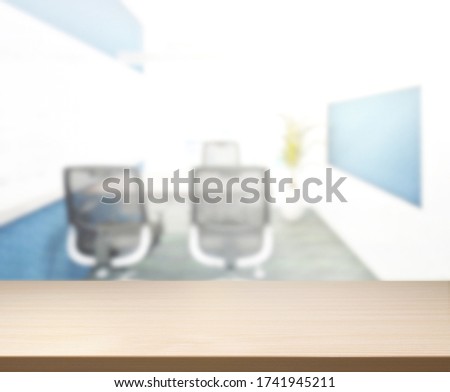 Table Top And Blur Office Of The Background