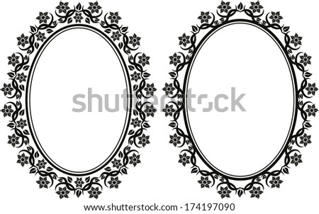 isolated floral frames