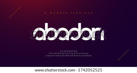 Abstract sport modern alphabet fonts. Typography technology electronic sport digital game music future creative font. vector illustration Royalty-Free Stock Photo #1742052521