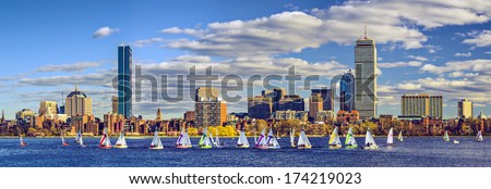 Boston, Massachusetts skyline panorama