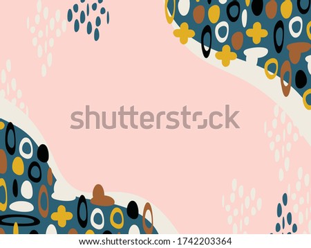 Abstract background memphis style. Pink, green, blue, brown yellow black and white color. Vector design for prints, flyers, banners, invitations card, special offer and more.