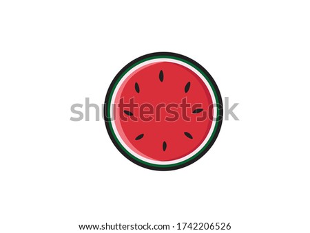 icon vector colorful one watermelon slice