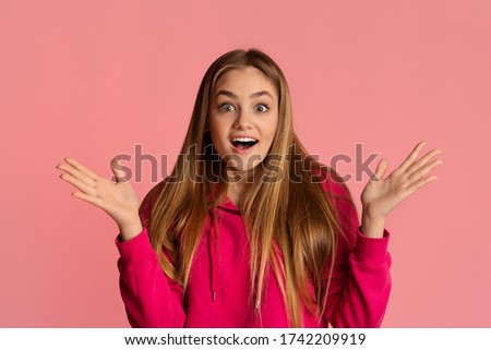 Mouth open teen girl Surprised Teenage