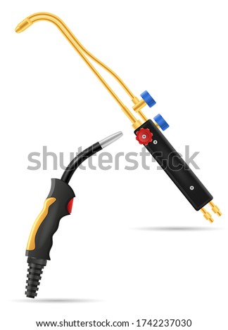 equipment for gas welding vector illustration isolated on white background