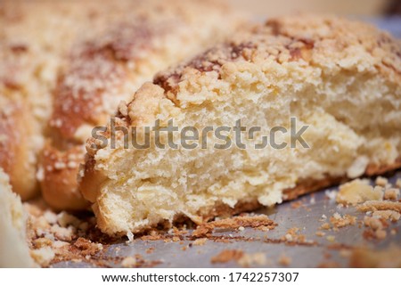 Pie with apple filling and sugar sprinkles.