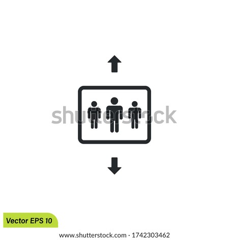Lift elevator icon illustration, simple design element, vector eps 10