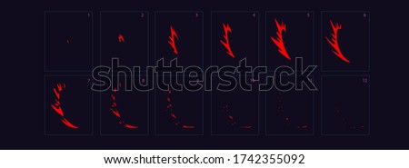 Fire spark animation effect. Firework Sprite sheet for games, cartoon or animation. Ready tot  fream by fream animation. – Vector


