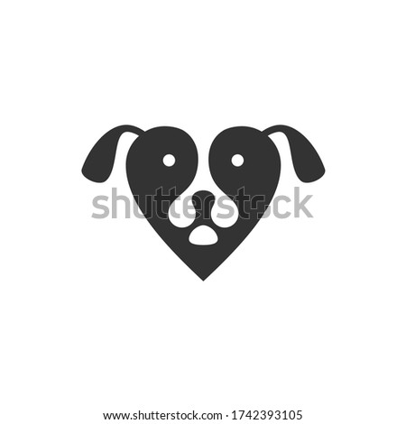 Concept clip-art heart vector of pet lover logo design.
