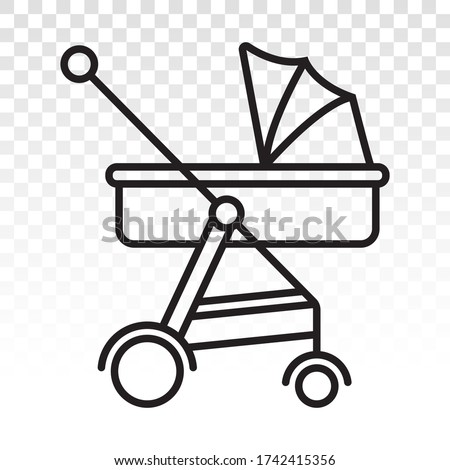 Baby carriage / pram line art icon for apps or website
