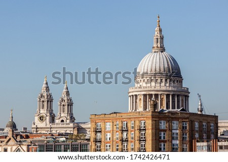 St Paul's Cathedral in London, as viewed from the South Bank on a clear suny day
