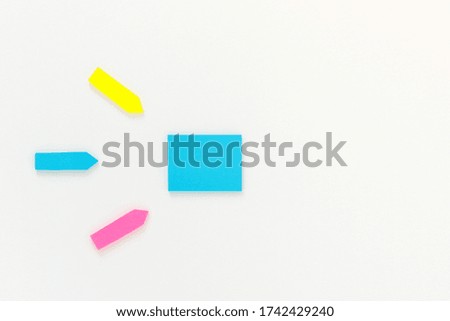 Сolored paper stickers. Collection of different colored sheets of note papers Isolated on white background, post it notes.