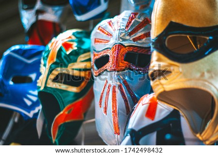 four colorful mexican wrestling masks